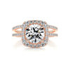 3.6 Carat Round Halo Duology Moissanite Bridal Wedding ring set