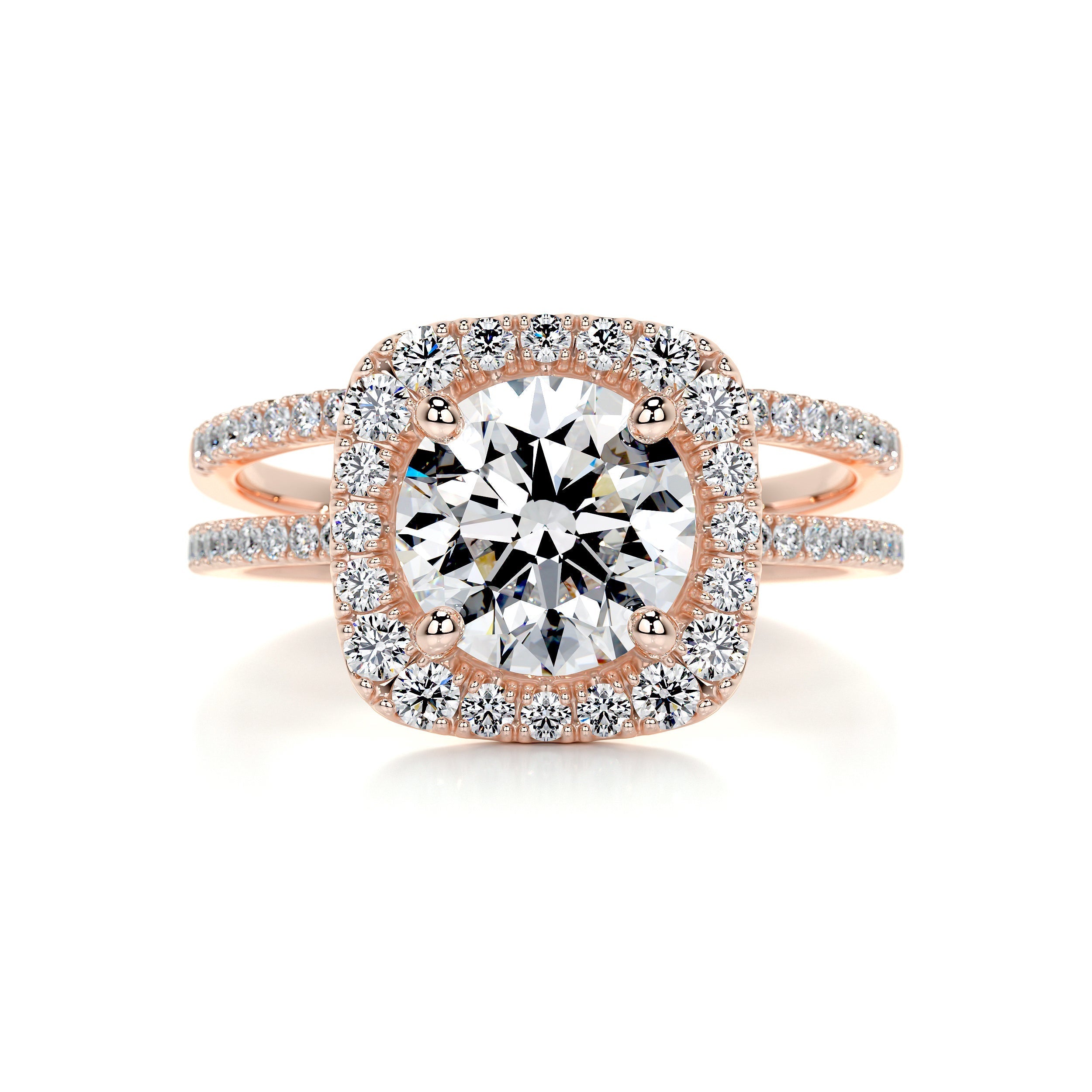 3.6 Carat Round Halo Duology Moissanite Bridal Wedding ring set