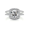 3.6 Carat Round Halo Duology Moissanite Bridal Wedding ring set