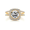 3.6 Carat Round Halo Duology Moissanite Bridal Wedding ring set