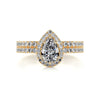 2.65 Carat Pear Halo Moissanite Bridal Wedding ring set