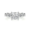 2.50 Carat Stunner Bubble Princess Pave Moissanite Engagement Ring