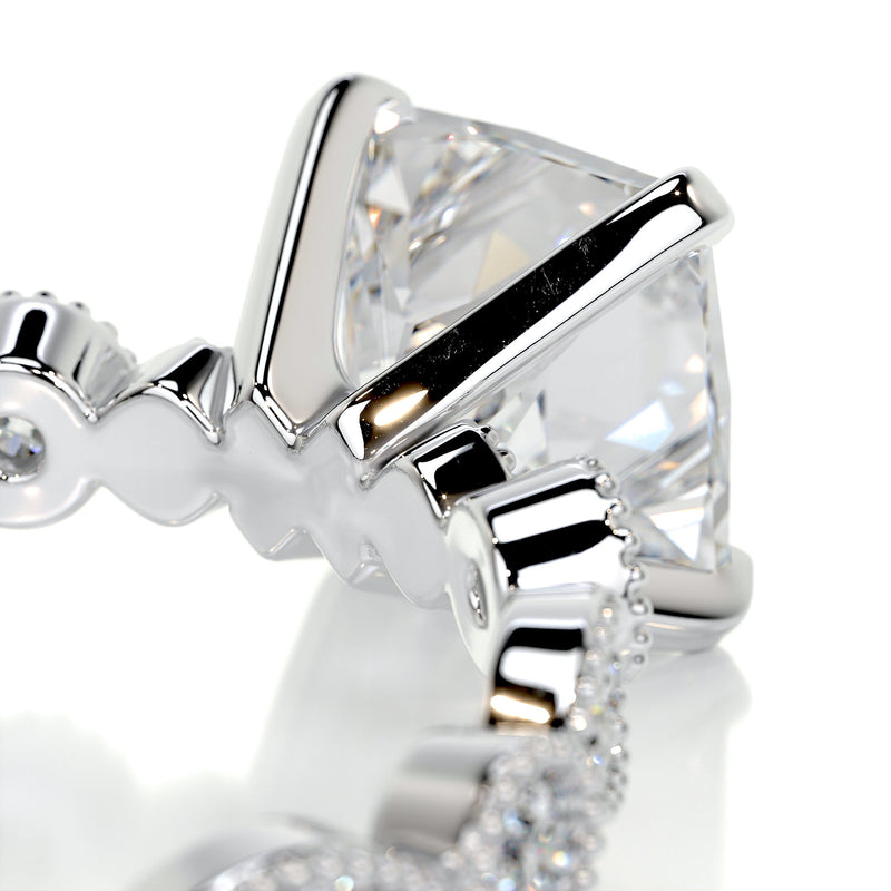 2.50 Carat Stunner Bubble Princess Pave Moissanite Engagement Ring