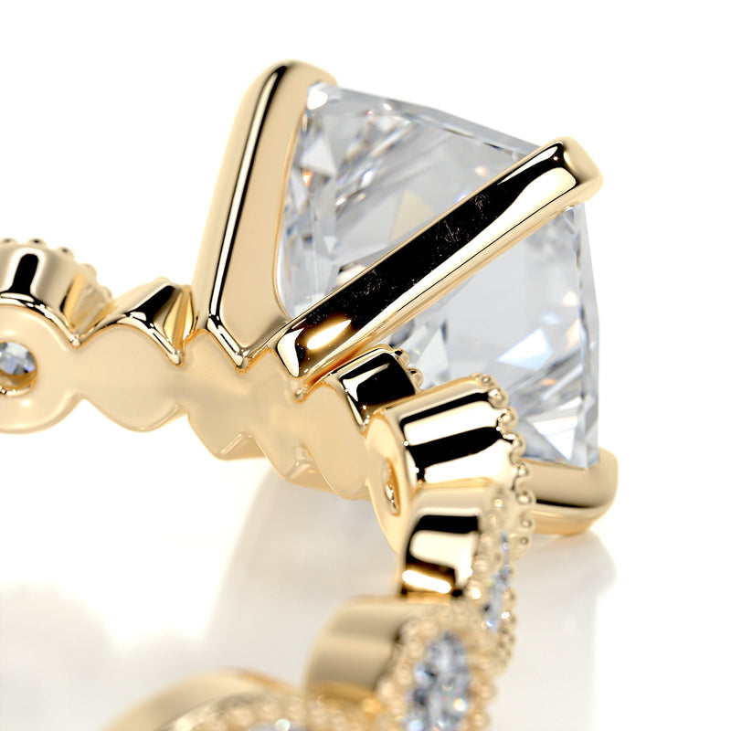 2.50 Carat Stunner Bubble Princess Pave Moissanite Engagement Ring