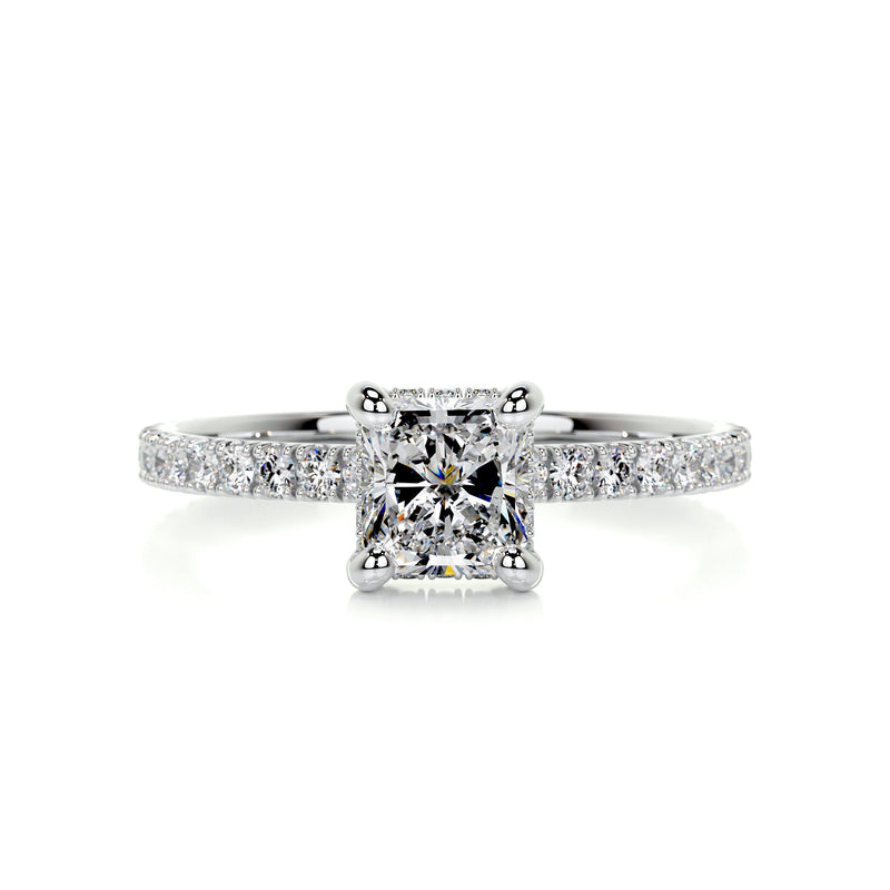 2.1 Carat Radiant Hidden Halo Moissanite Engagement Ring