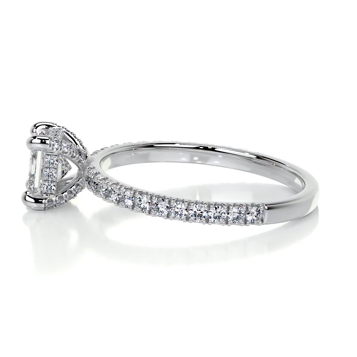 2.1 Carat Radiant Hidden Halo Moissanite Engagement Ring