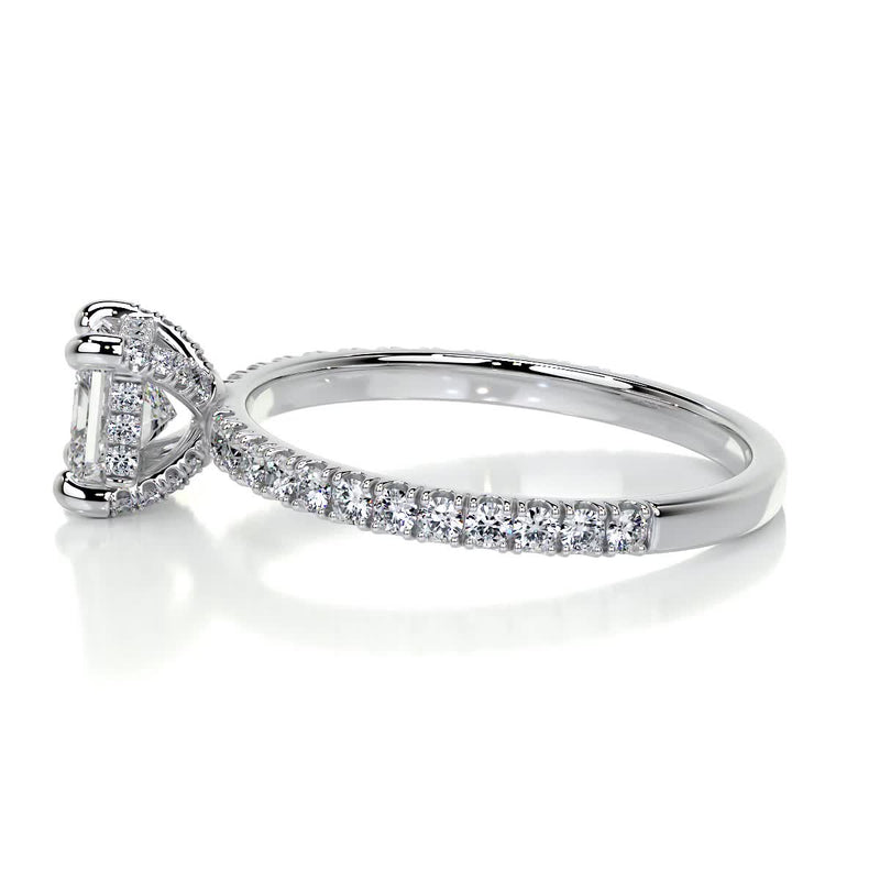 2.1 Carat Radiant Hidden Halo Moissanite Engagement Ring