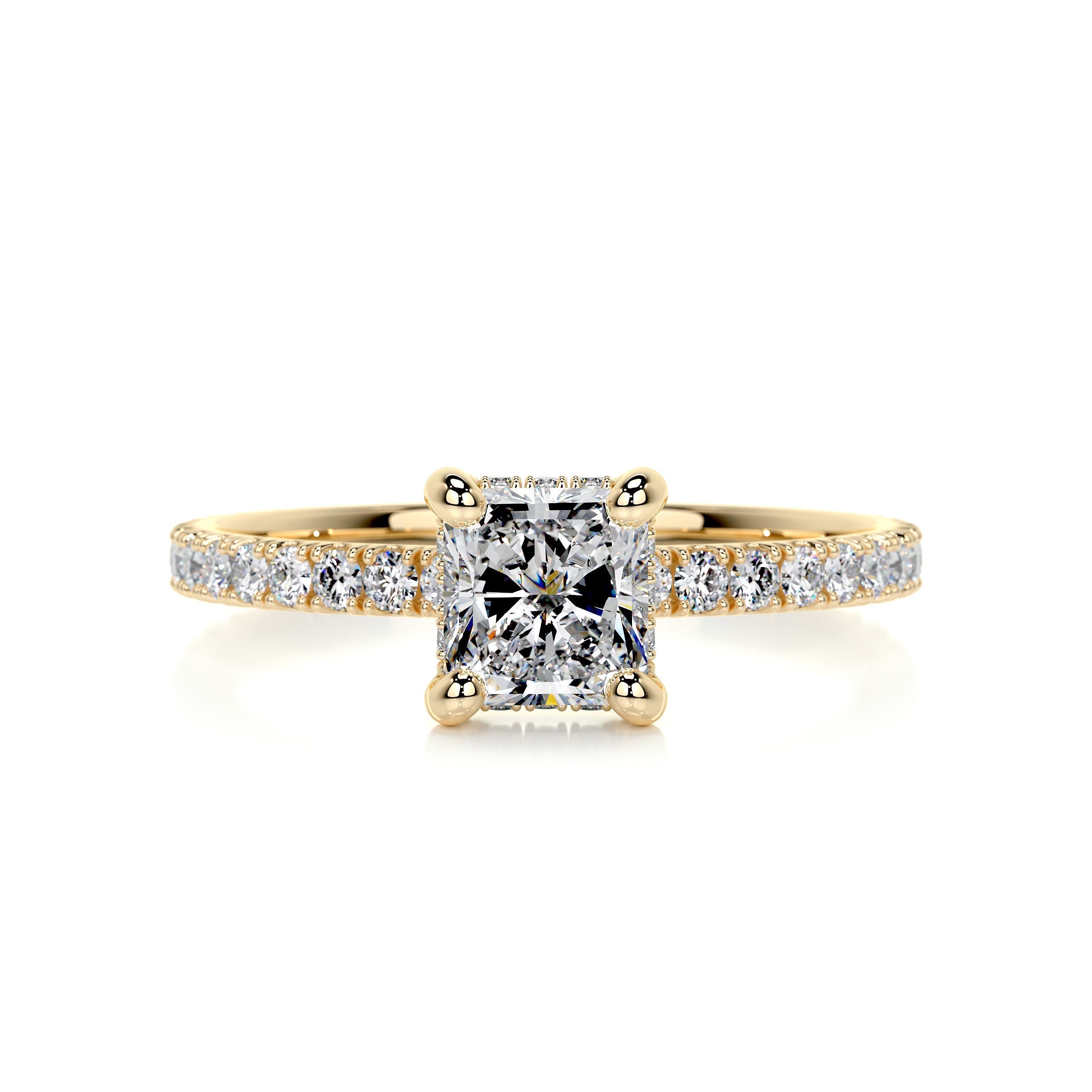 2.1 Carat Radiant Hidden Halo Moissanite Engagement Ring