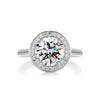 3.95 Carat Round Halo Bezel Triple Pave Moissanite Engagement Ring