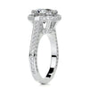 3.95 Carat Round Halo Bezel Triple Pave Moissanite Engagement Ring