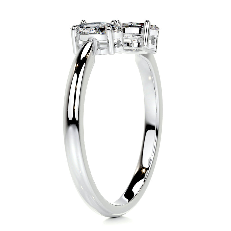 0.40 Carat Split Shank Marquise Moissanite Wedding Band