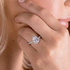 1.5 - 3.5 CT Pear CVD Diamond Halo & Pave  Engagement Ring