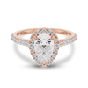 1.5 - 3.5 CT Pear CVD Diamond Halo & Pave  Engagement Ring