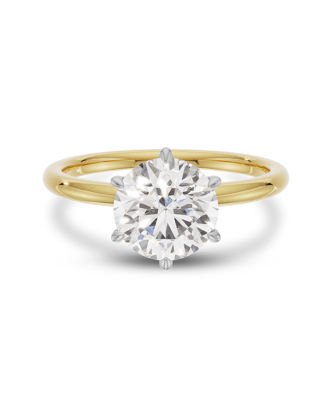 1.5 -3.5 CT Round CVD Diamond Solitaire Engagement Ring