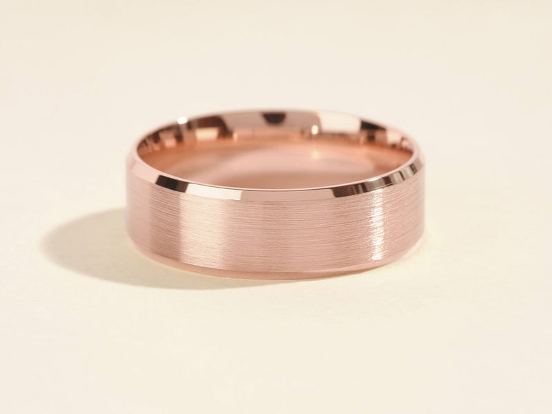 7.0mm Beveled Edge Men's Gold Wedding Band