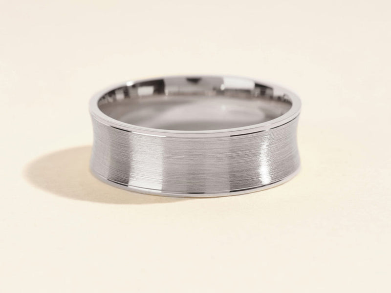 7.0mm Matte Brushed Concave Wedding Band Anniversary Gift For Him