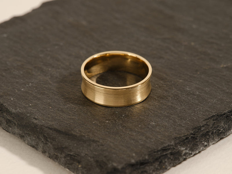7.0mm Matte Brushed Concave Wedding Band Anniversary Gift For Him