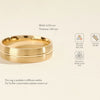 6.0mm Basic Carved Matte Brushed Men's Gold Wedding Band