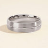 6.0mm Basic Carved Matte Brushed Men's Gold Wedding Band