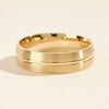 6.0mm Basic Carved Matte Brushed Men's Gold Wedding Band