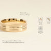 6.0mm Mid-Beveled & Matte Brushed Milgrain Men's Gold Wedding Band