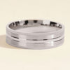 6.0mm Mid-Beveled & Matte Brushed Milgrain Men's Gold Wedding Band