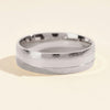 6.0mm Grooved Men's Wedding Band with Ice Matte Finish