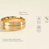 7.0mm Double-Grooved Men's Gold Wedding Band