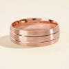 7.0mm Double-Grooved Men's Gold Wedding Band