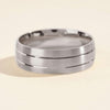 7.0mm Double-Grooved Men's Gold Wedding Band