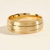 7.0mm Double-Grooved Men's Gold Wedding Band