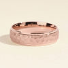 6.0mm Drop Beveled Hammered Men's Wedding Band
