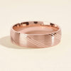 6.0mm Diagonal Lined Men's Gold Wedding Band