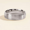 6.0mm Diagonal Lined Men's Gold Wedding Band