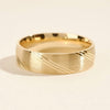 6.0mm Diagonal Lined Men's Gold Wedding Band