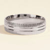 6.0mm Grooved Fancy Accents Men's Wedding Band