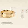 6.0mm Grooved Block Men's Gold Wedding Band