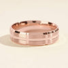 6.0mm Grooved Block Men's Gold Wedding Band