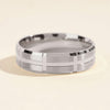 6.0mm Grooved Block Men's Gold Wedding Band