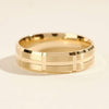 6.0mm Grooved Block Men's Gold Wedding Band