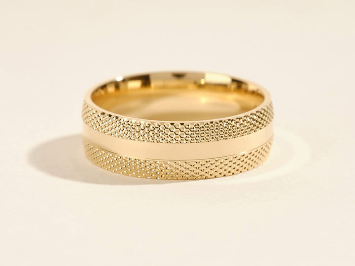 7.0mm Mid-Beveled Classic Accents Men's Wedding Band