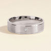 6.0mm Brushed Drop Beveled Flush Set Lab Grown Diamond Men's Wedding Band