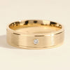 6.0mm Brushed Drop Beveled Flush Set Lab Grown Diamond Men's Wedding Band
