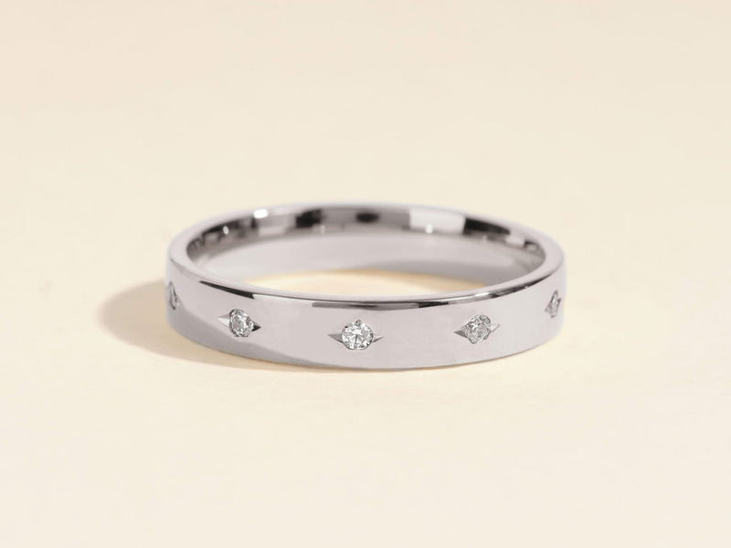 0.20CT Round Cut Flush Lab Grown Diamond Men's Wedding Band