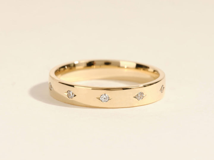 0.20CT Round Cut Flush Lab Grown Diamond Men's Wedding Band