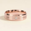 6.0mm Beveled Edge, Grooved & Flush Set Men's Diamond Wedding Band