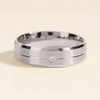 6.0mm Beveled Edge, Grooved & Flush Set Men's Diamond Wedding Band