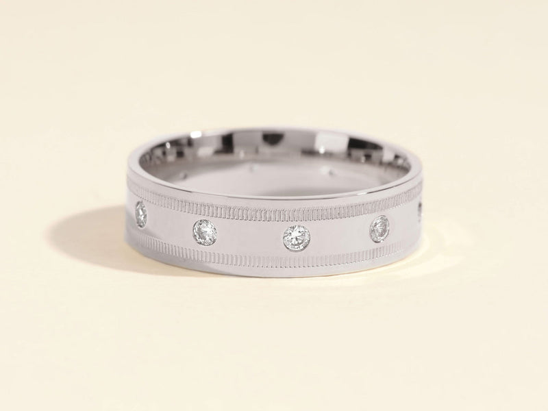 0.30CT Round Cut Ten-Stone Lab Grown Diamond Men's Wedding Band