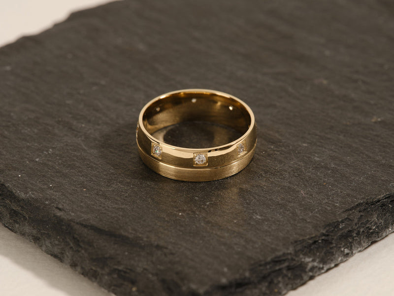 0.24CT Eight Stone Men's Diamond Wedding Band