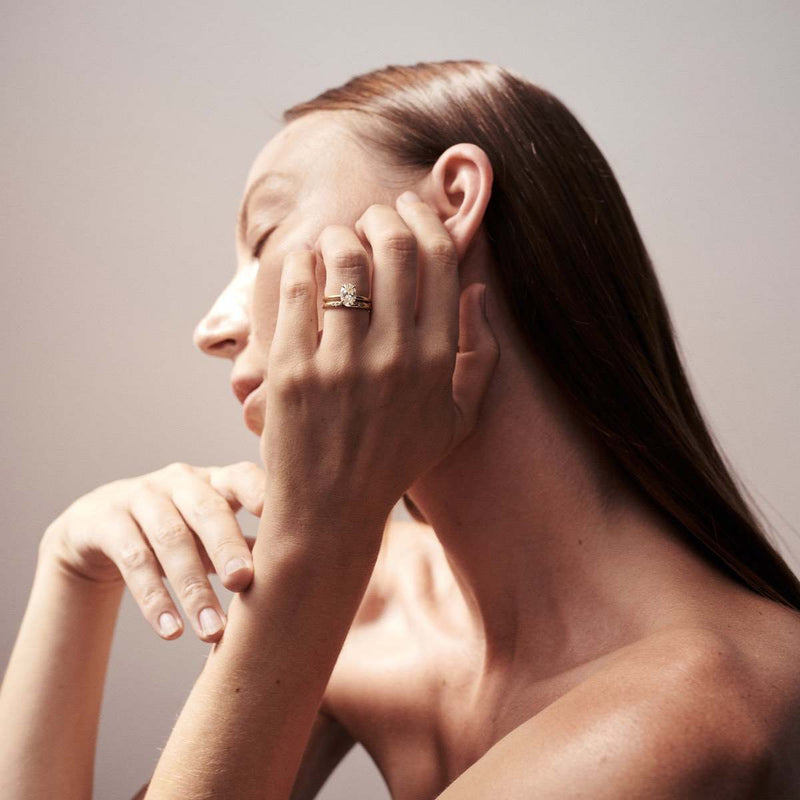 1.5- 3.5 CT Oval CVD Diamond Solitaire Engagement Ring